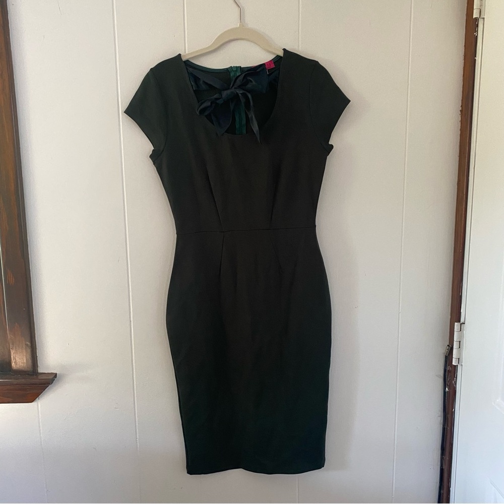 Criseida Couture Lynette Bow Dress - Green, Size - Medium